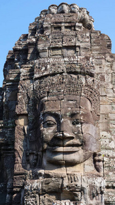 Face tower at the Bayon Temple in Angkor wat complex, Siem Reap 