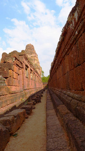 古代佛教高棉寺石墙建筑如