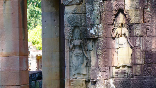 吴哥窟的一部分，班提克代的石雕艺术