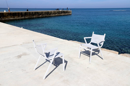 花园 自然 闲逛 椅子 假期 海岸 城市 以色列 早晨 天空