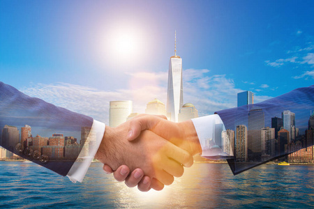 商人握手表示同意照片