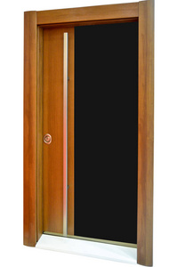 现代木外观钢门，前门
