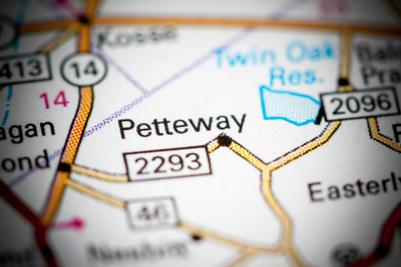 佩蒂。德克萨斯州。地图上的美国
