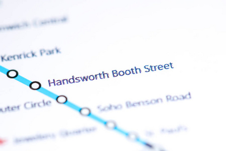 汉斯沃思布思街站。伯明翰地铁地图。