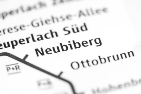 纽比堡站。慕尼黑地铁地图。