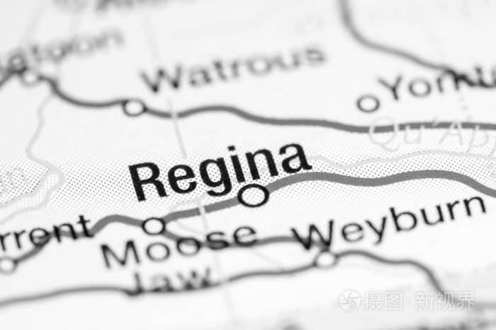 里贾纳地图上的加拿大