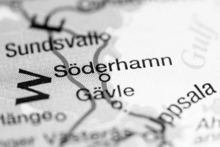 地图上的瑞典索德哈姆