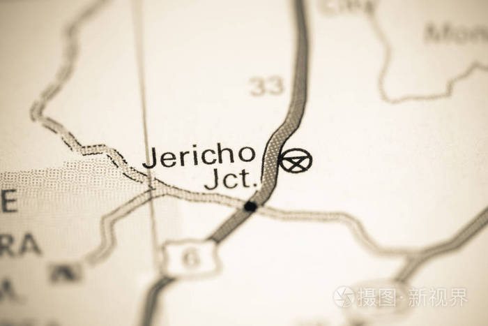 杰里科路口犹他州地图上的美国