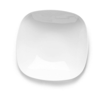 Empty ceramic plate on white background