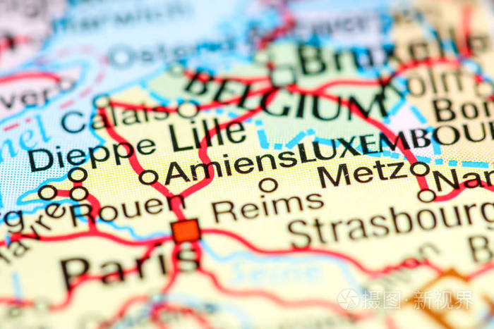 亚眠地图上的法国