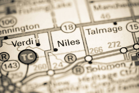 尼尔斯。堪萨斯州。地图上的美国