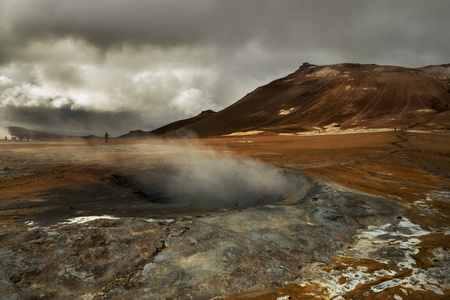 领域 风景 美丽的 间歇泉 火山 奇迹 蒸发 热的 被遗弃的