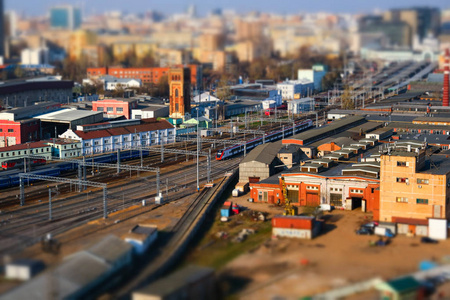 莫斯科城市铁路枢纽的全景图图片