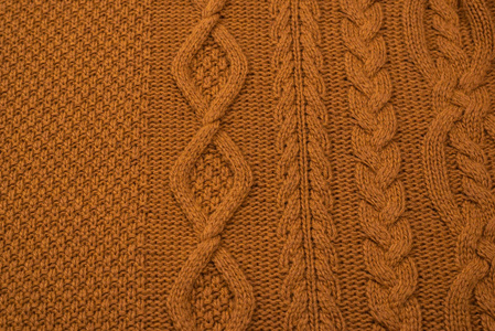 Brown knitted fabric pattern. 