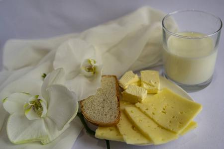 早餐 牛奶 自制 农场 特写镜头 产品 乳制品 兰花 面包