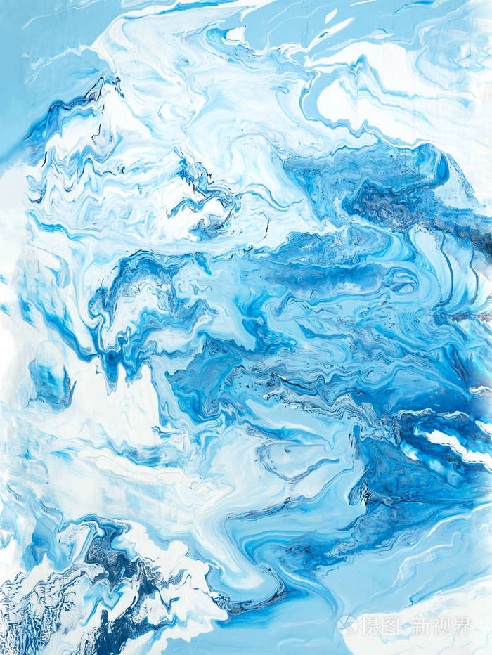 抽象艺术画蓝色创意手绘背面