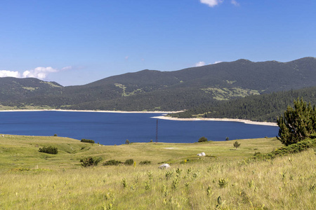 保加利亚瑞拉山贝尔梅肯水库全景图