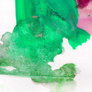 水彩插图。纹理。水彩画透明颜料。模糊，喷射。绿色。