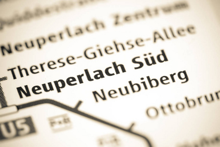 Neuperlach Sud站。慕尼黑地铁地图。