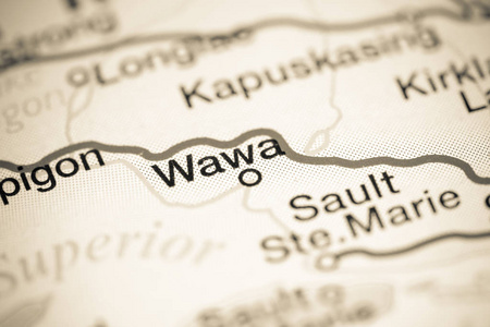 瓦瓦。地图上的加拿大