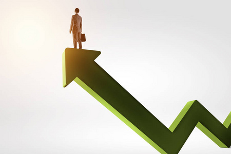 他的进步和成功.混合介质照片