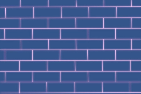 blue brick wall as a template for design. Trendy concept with ne