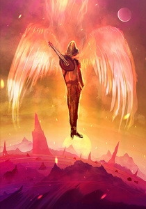 艺术数码绘画描绘灵魂升天照片