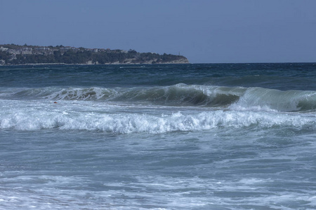 海滩 波动 海洋 夏天 美丽的 海岸 地平线 自然 泡沫