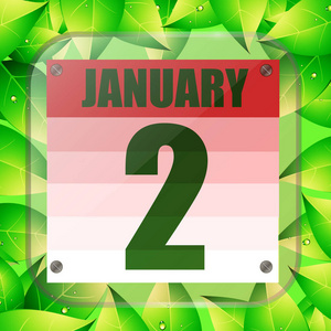 1月2日图标。计划重要的一天。特殊日子的横幅。一月二号。