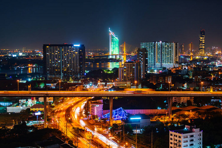 泰国曼谷夜景路