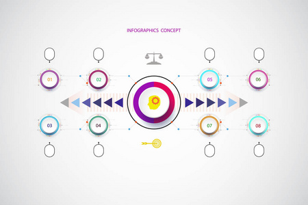 8步矢量信息图模板