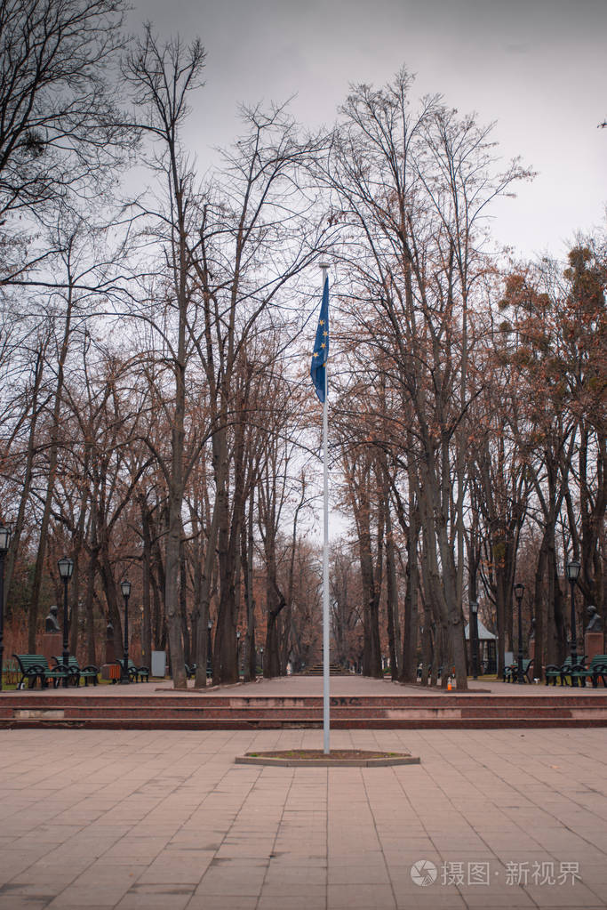 摩尔多瓦冬季基希讷乌市中心2020年