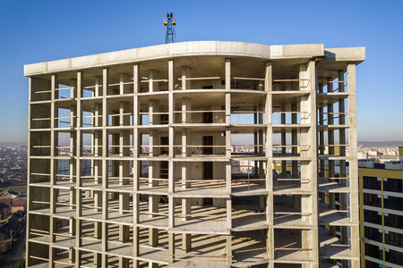 高层住宅混凝土框架鸟瞰图照片