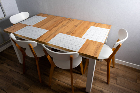 厨房 房间 座位 桌子 复制 椅子 垫子 空的 木材 纹理