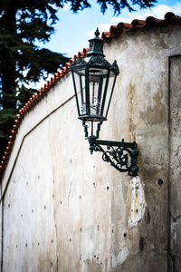 发光 街道 纹理 雕像 古老的 欧洲 艺术 灯笼 建筑 布拉格