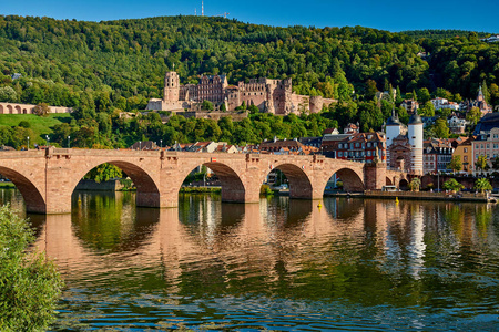 Heidelberg town on Neckar river, Germany 