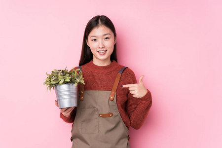 女孩 中国人 手势 职业 铲子 手指 花农 复制空间 植物学