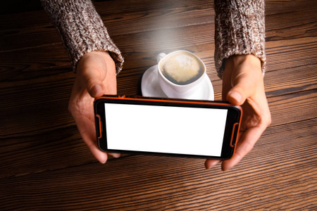 female hands and coffee 