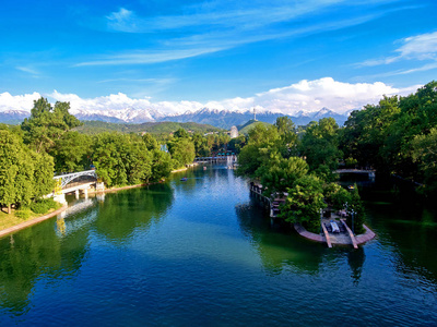 全景图 市中心 风景 街道 建设 哈萨克斯坦 亚洲 房子