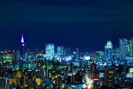 东京城市夜景广角拍摄