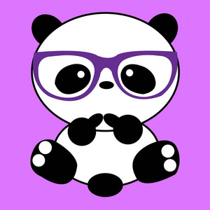 卡通 熊猫 动物 可爱的 乐趣 假日 有趣的 招呼 剪贴画