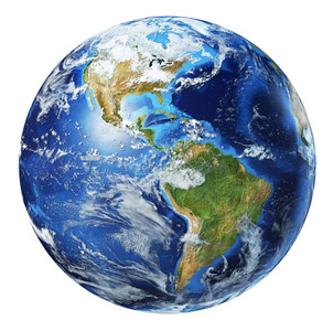地球仪3d插图。北美和南美vie