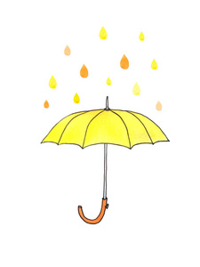 水彩风雨伞图片-水彩风雨伞素材-水彩风雨伞插画-摄图新视界