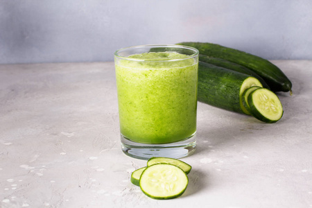 Glass of fresh cucumber juice. Detox water. Healthy drink. 