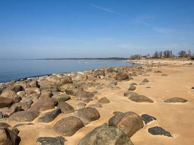 海滩 自然 岩石 波动 地平线 夏天 海岸 天空 海岸线