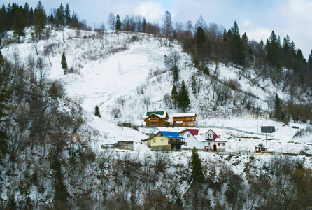 旅游业 伯克特 山谷 天空 冬天 旅行 徒步旅行 喀尔巴阡山