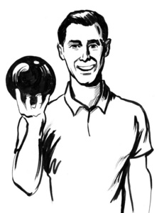 运动员 卡通 公司 艺术 素描 保龄球 性格 插图 男人