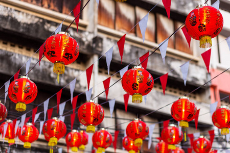 中国新年的红灯笼装饰