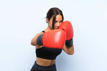 运动员 战斗 手套 健身 白种人 女人 黑发 拳击 运动