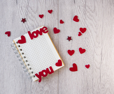 I Love You background. I Love You. heart and note with words 